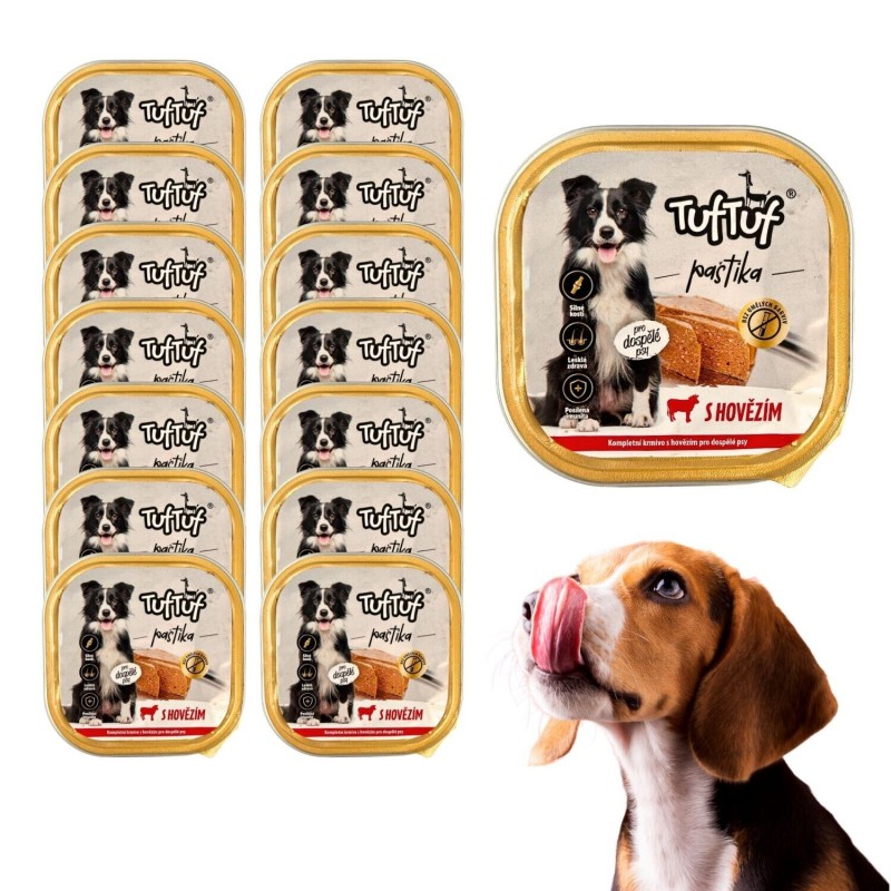 90 x 300g Pastete Hundefutter Nassfutter Aluschale Rind hohe Qualität