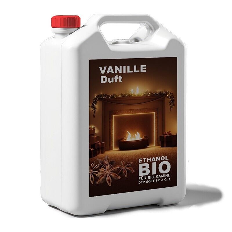 5 Liter Bioethanol VANILLEDUFT Premium 100% für Kamin Tischkamin Kaminethanol 5L