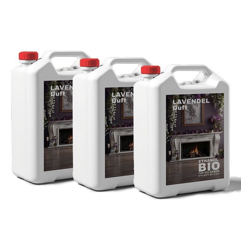 15 Liter Bioethanol LAVENDELDUFT Premium 100% für Bio Alkohol für Kamin 3x 5L