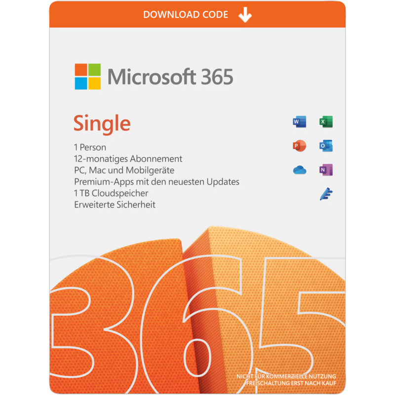 Microsoft 365 Single 5 Geräte 1 Nutzer 1 Jahr | Office 365 Personal 2024