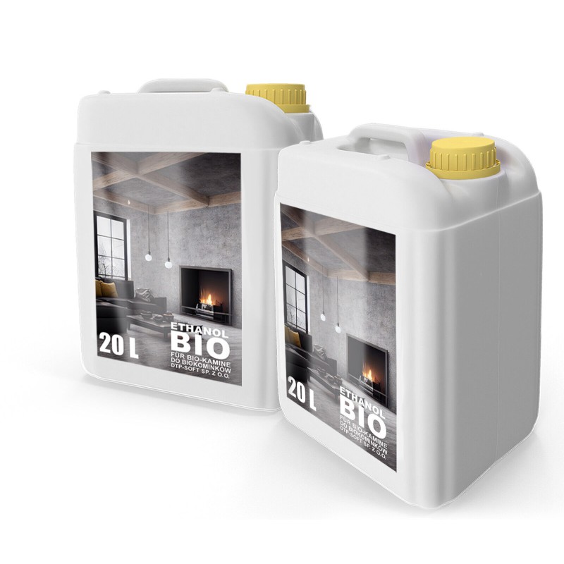 40l Bioethanol Premium 100% für Bio Alkohol für Kamin 2 x 20l liter