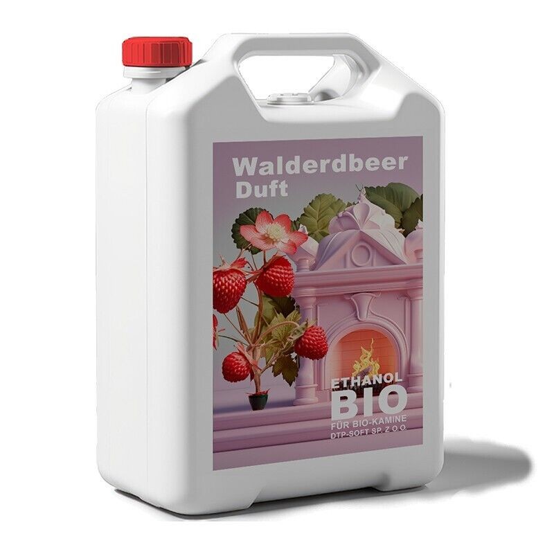 5 Liter Bioethanol WALDERDBEEREDUFT Premium 100% für Kamin Ethanolkamin 5L