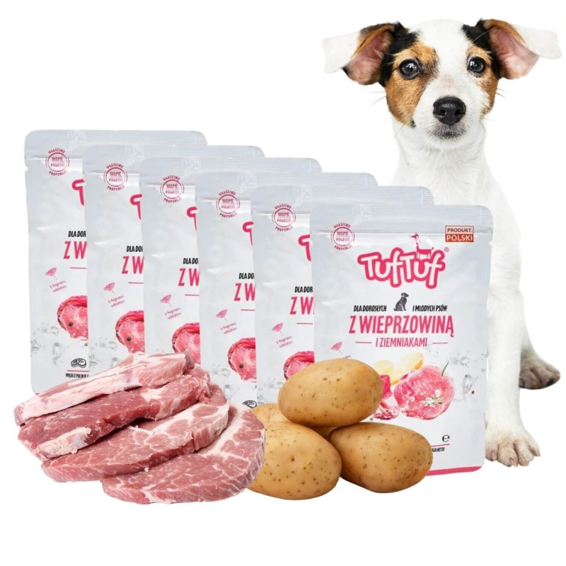 6 x 300g Hundefutter TufTuf Schwein Nassfutter hoher Fleischanteil Premium