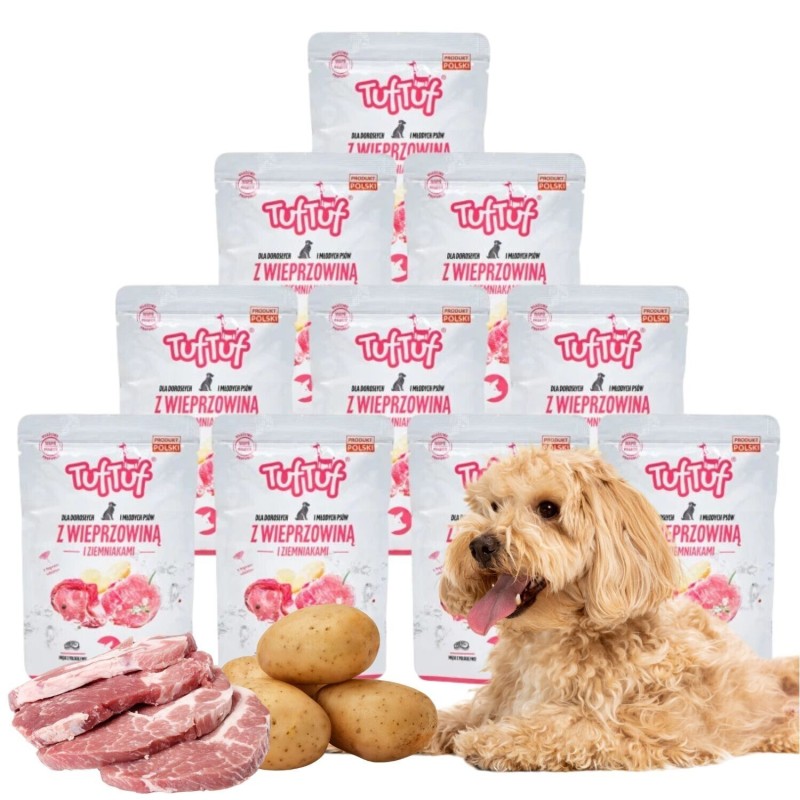 10 x 300g Hundefutter TufTuf Schwein Nassfutter hoher Fleischanteil Premium