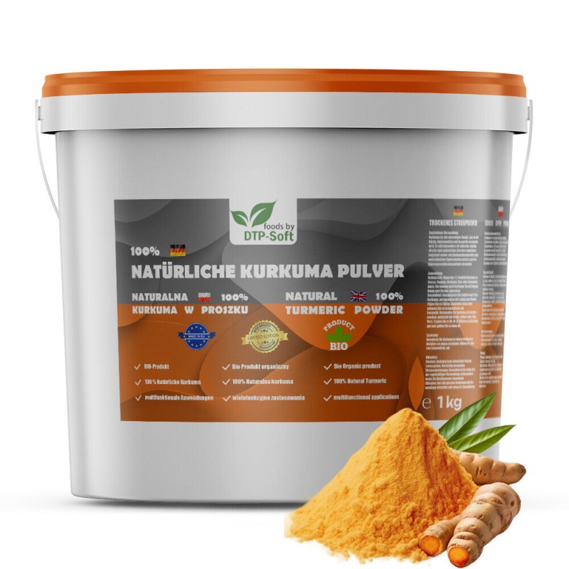 1kg Kurkuma Pulver Eimer Curcuma gemahlen Gelbwurz Kurkumin Premium 1 kg