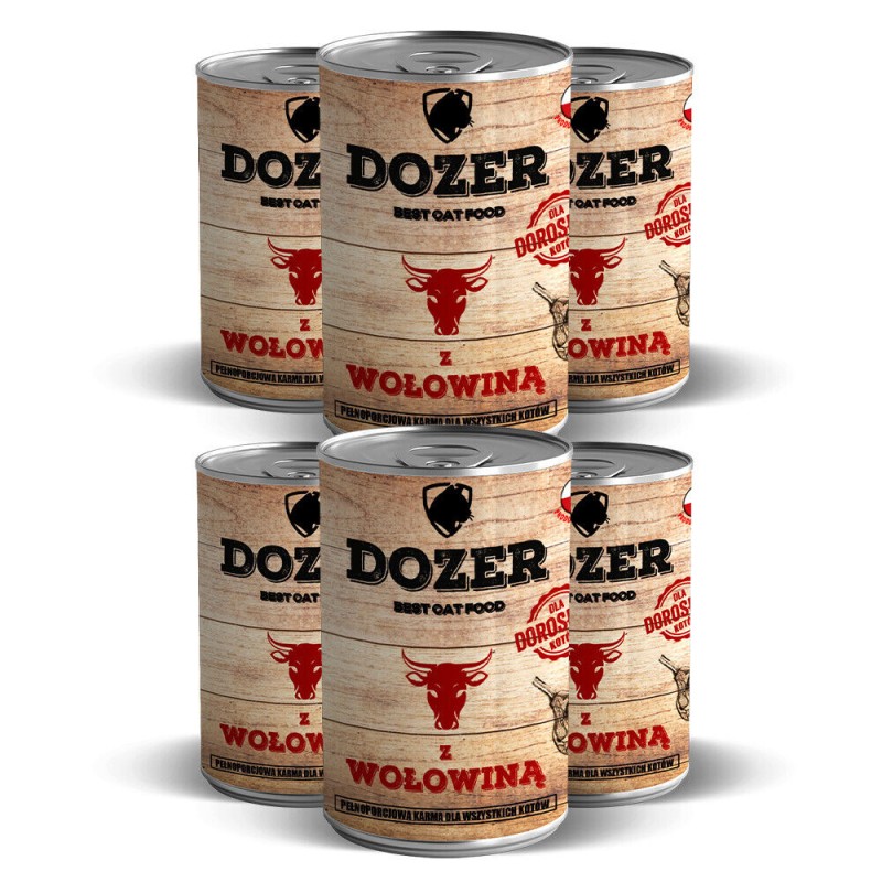 6 x 800g Hundefutter Dozer Rind Premium Nassfutter getreidefrei Dose TOP