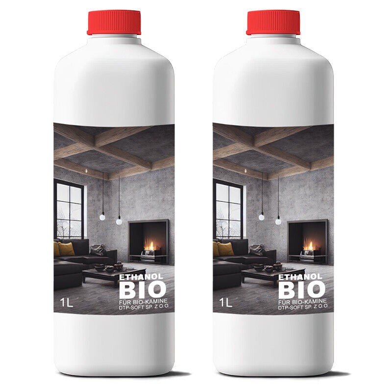 2 Liter Bioethanol Premium 100% für Bio Alkohol für Kamin 2 x 1 liter TOP