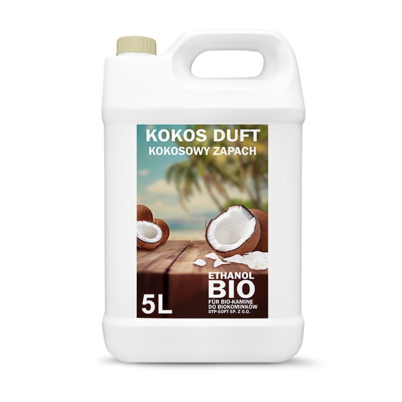 5 Liter Bioethanol KOKOSNUSSDUFT  Premium 100% für Bio Alkohol für Kamin 5L