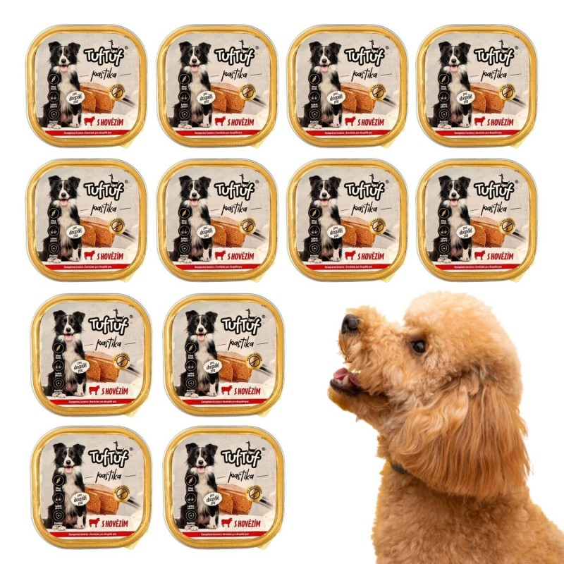 12x 300g Pastete Hundefutter Nassfutter Aluschale Rind hohe Qualität TOP