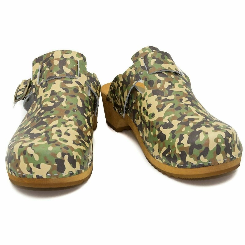 PERFECT GIFT CLOGERS Holzclogs Herren "Militär" Clogs Pantoletten Sandalen 40-46