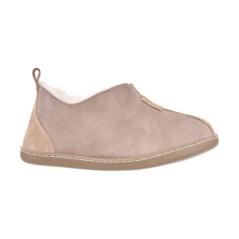 PERFECT GIFT Vanuba Kalahari Premium Hausschuhe Beige Weiß Leder Fell 36-41