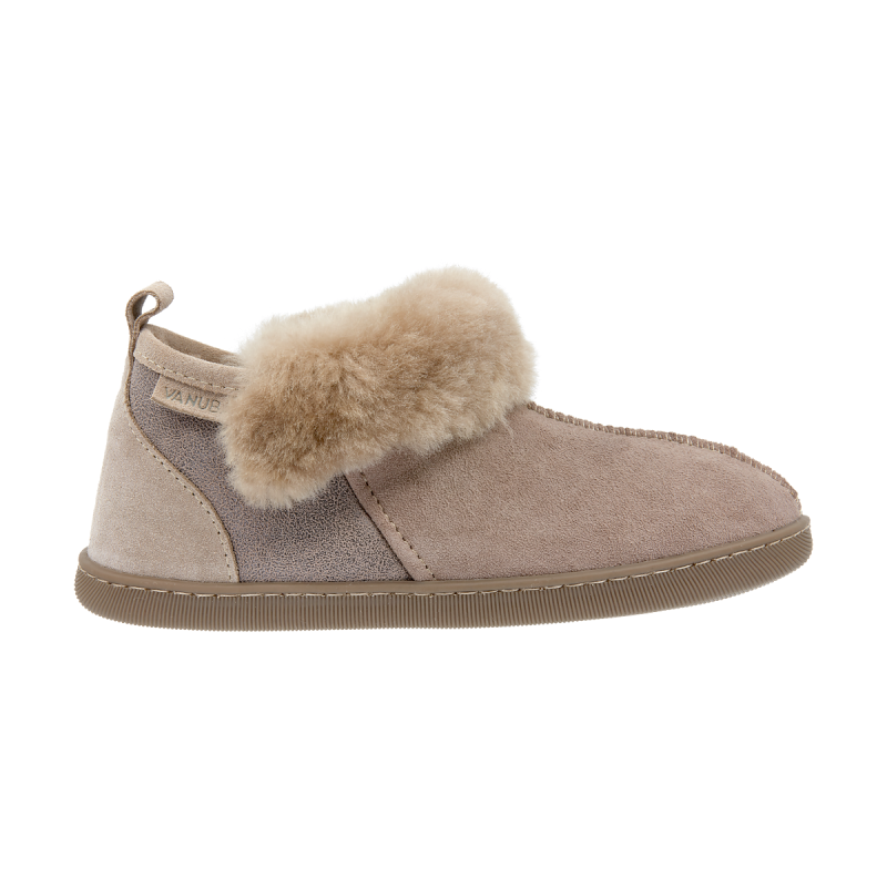 PERFECT GIFT Vanuba Karayaka Premium Hausschuhe Beige Leder Fell 36-41