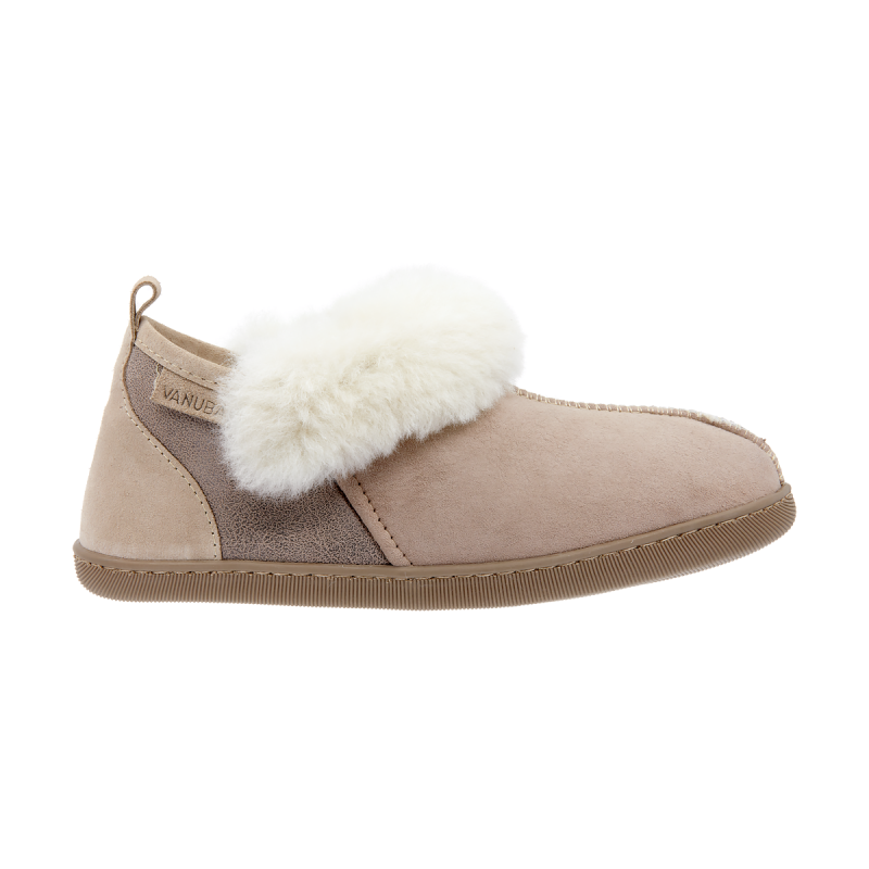 PERFECT GIFT Vanuba Karayaka Premium Hausschuhe Beige Leder Fell 36-41