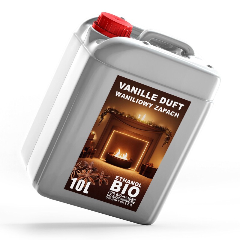 10 Liter Bioethanol VANILLEDUFT Premium 100% für Bio Alkohol für Kamin 10L