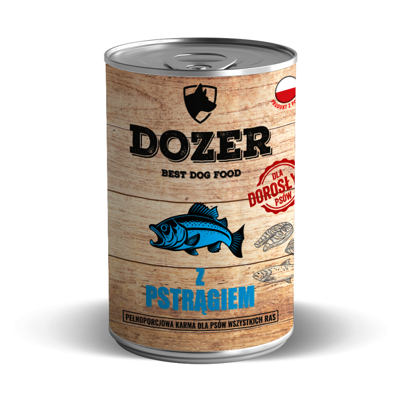 24 x 400g Hundefutter Dozer Forelle Premium Nassfutter getreidefrei Dosen Fish